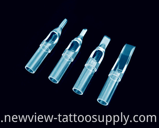 Short Blue Clear Disposable Plastic Tattoo Tips